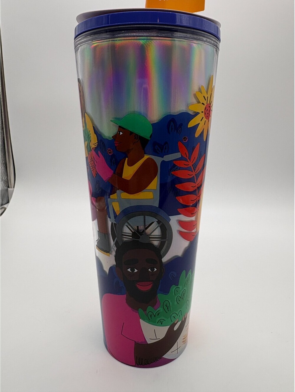 NWT Starbucks Ananya Rao-Middleton 24 oz Holographic Cold Cup Tumbler Straw